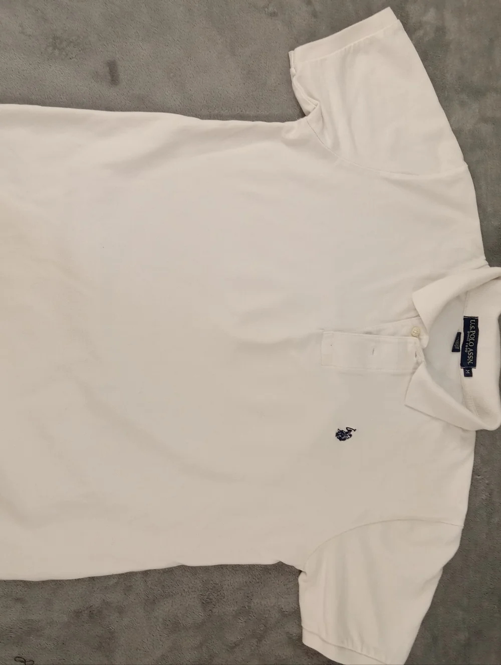 U.S. Polo Assn. Men's White Short-Sleeve Polo Shirt Size Medium
